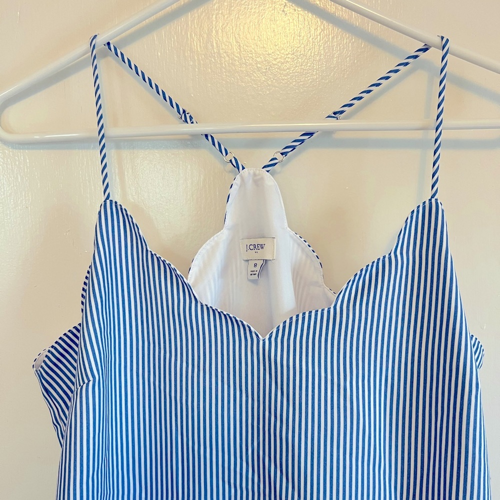 J Crew Racerback scalloped tank top